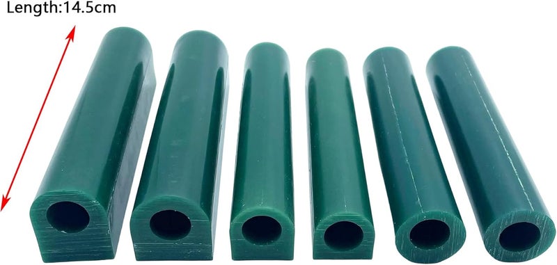 HWJMS Green 6PCS Ring Wax Tube for Jewelry Carving Tool Lost Wax Casting Hole Tube Wax Molding Mold Craft Making Ring Wax Kit - Image 4
